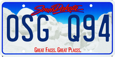 SD license plate 0SGQ94