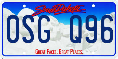 SD license plate 0SGQ96