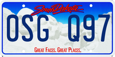 SD license plate 0SGQ97