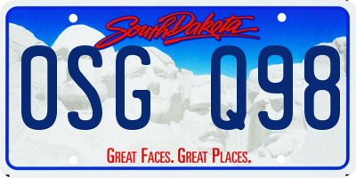 SD license plate 0SGQ98