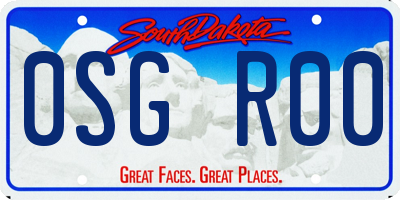SD license plate 0SGR00