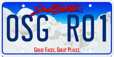 SD license plate 0SGR01