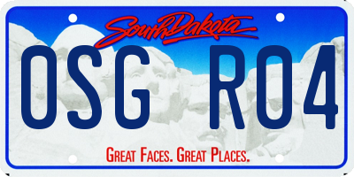 SD license plate 0SGR04