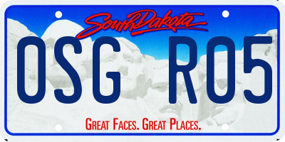 SD license plate 0SGR05