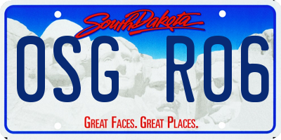 SD license plate 0SGR06
