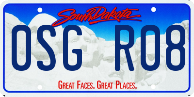 SD license plate 0SGR08