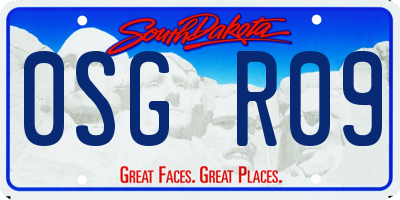 SD license plate 0SGR09