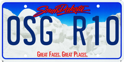 SD license plate 0SGR10