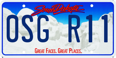 SD license plate 0SGR11