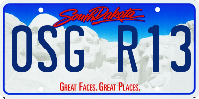 SD license plate 0SGR13