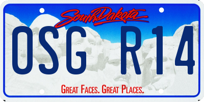 SD license plate 0SGR14