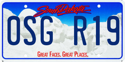 SD license plate 0SGR19