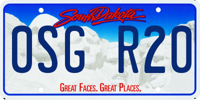 SD license plate 0SGR20