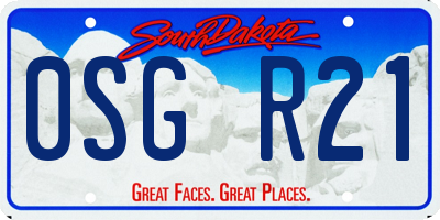 SD license plate 0SGR21