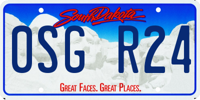 SD license plate 0SGR24