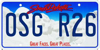 SD license plate 0SGR26