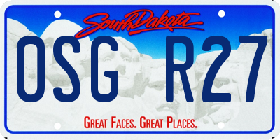 SD license plate 0SGR27