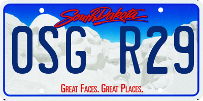 SD license plate 0SGR29