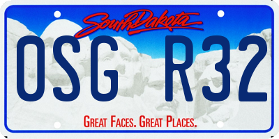 SD license plate 0SGR32