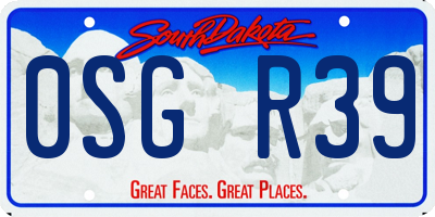 SD license plate 0SGR39