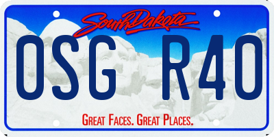 SD license plate 0SGR40