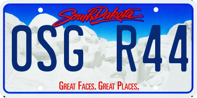 SD license plate 0SGR44