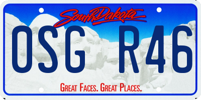SD license plate 0SGR46