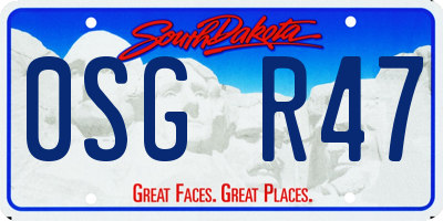 SD license plate 0SGR47