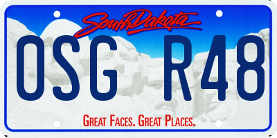 SD license plate 0SGR48