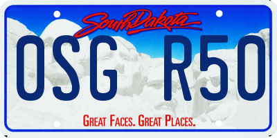 SD license plate 0SGR50