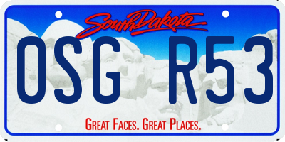 SD license plate 0SGR53