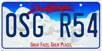 SD license plate 0SGR54