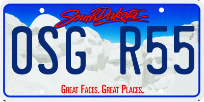 SD license plate 0SGR55