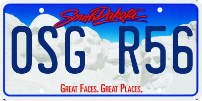 SD license plate 0SGR56