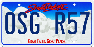 SD license plate 0SGR57
