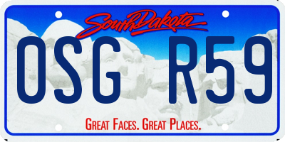 SD license plate 0SGR59