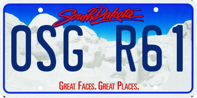 SD license plate 0SGR61