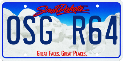 SD license plate 0SGR64