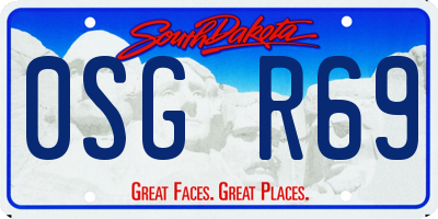 SD license plate 0SGR69