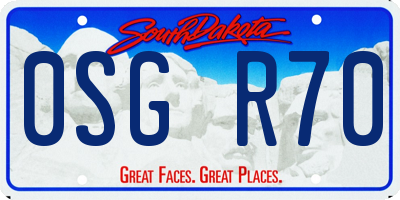SD license plate 0SGR70
