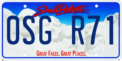 SD license plate 0SGR71