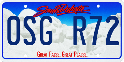 SD license plate 0SGR72