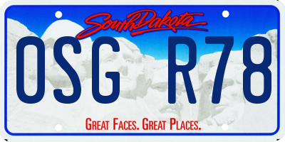 SD license plate 0SGR78