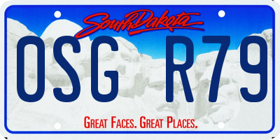 SD license plate 0SGR79