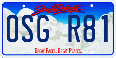 SD license plate 0SGR81