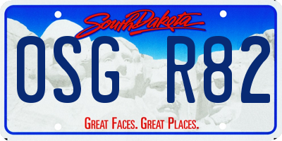 SD license plate 0SGR82