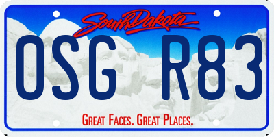 SD license plate 0SGR83