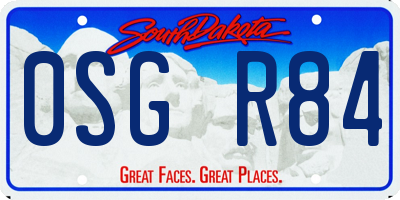 SD license plate 0SGR84