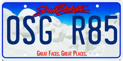 SD license plate 0SGR85