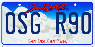 SD license plate 0SGR90